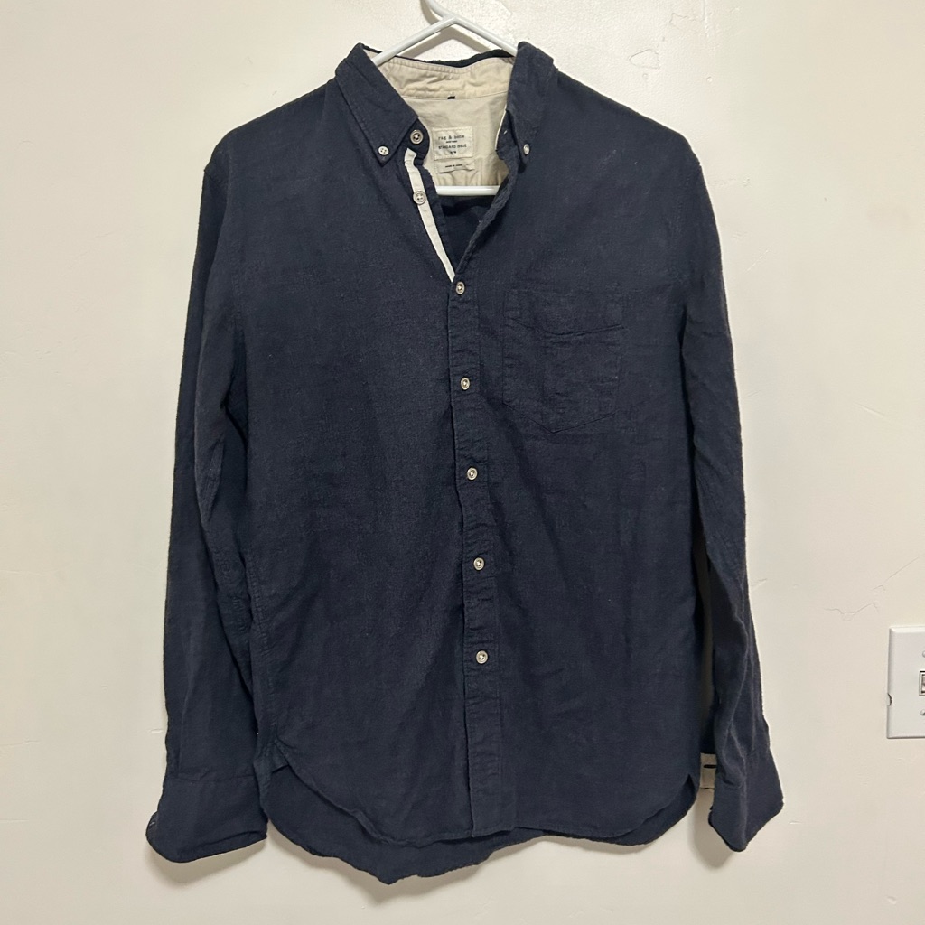 Rag & Bone Button Down Gray/Blue Size Medium